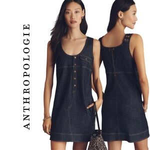 Anthropologie Pilcro Denim Snap-Front Mini Dress